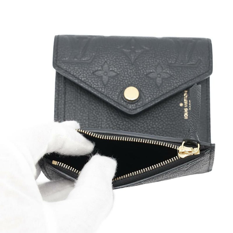 ルイヴィトン 三つ折り財布 モノグラム・アンプラント ポルトフォイユ・ヴィクトリーヌ M64060 LOUIS VUITTON 黒 ブラック