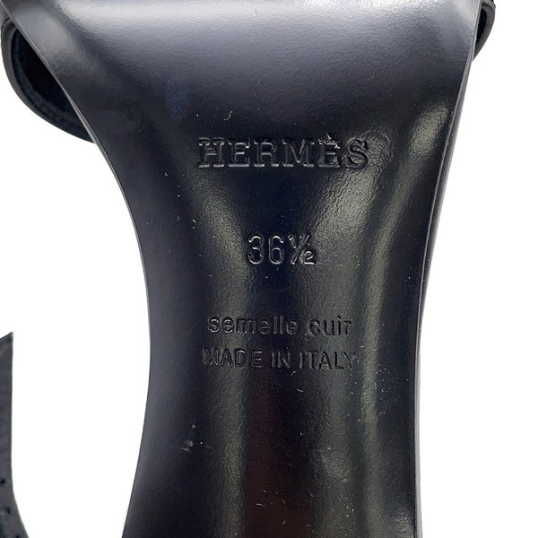 エルメス サンダル ジョイ 70 カーフレザー レディースサイズ36 1/2 HERMES 靴 ヒール 黒