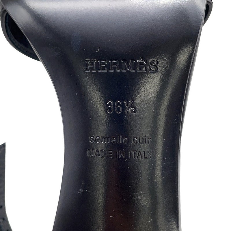 エルメス サンダル ジョイ 70 カーフレザー レディースサイズ36 1/2 HERMES 靴 ヒール 黒