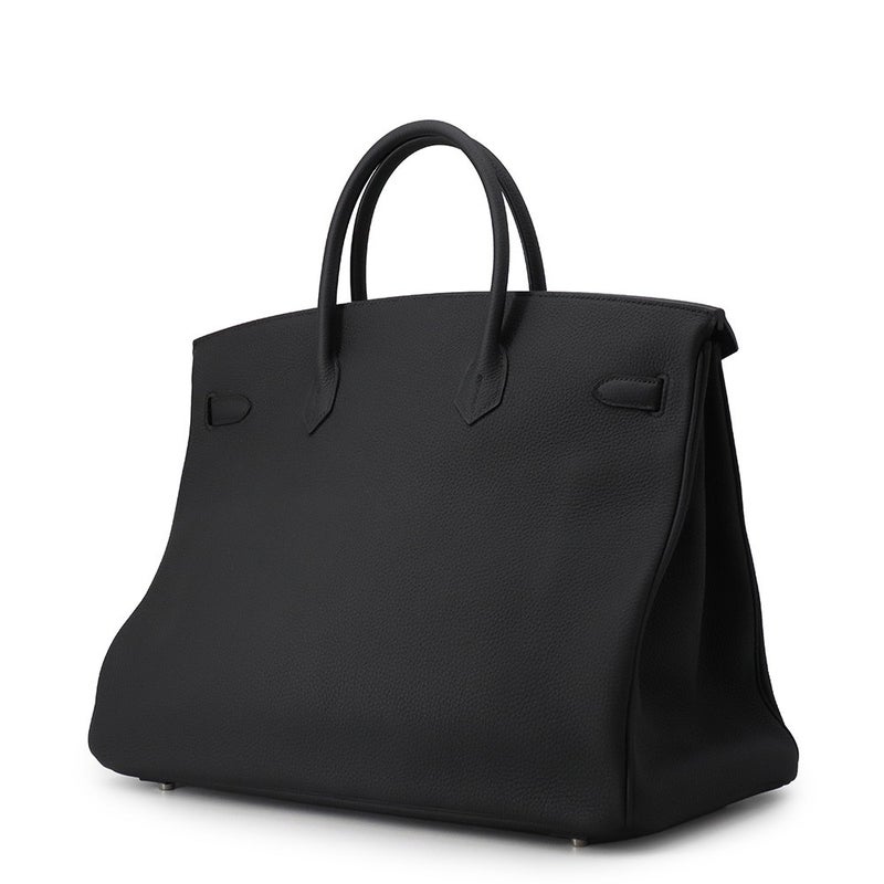 エルメス バーキン40 ブラック/シルバー金具 トゴ Y刻印 HERMES ハンドバッグ 黒