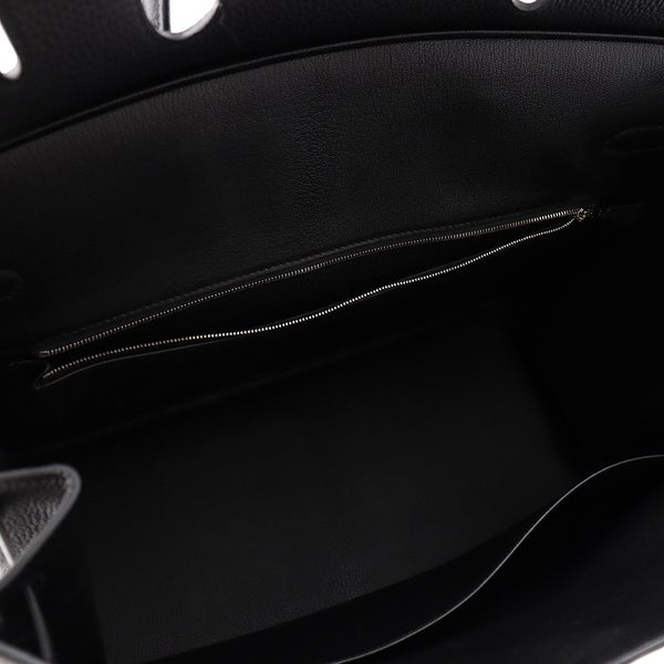 エルメス バーキン40 ブラック/シルバー金具 トゴ Y刻印 HERMES ハンドバッグ 黒