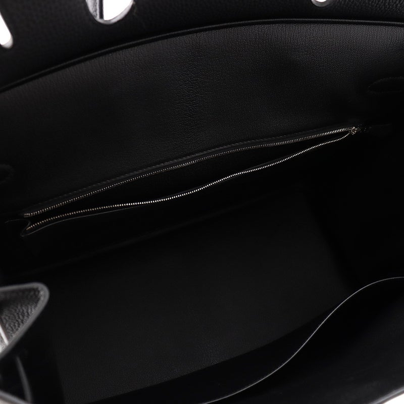 エルメス バーキン40 ブラック/シルバー金具 トゴ Y刻印 HERMES ハンドバッグ 黒