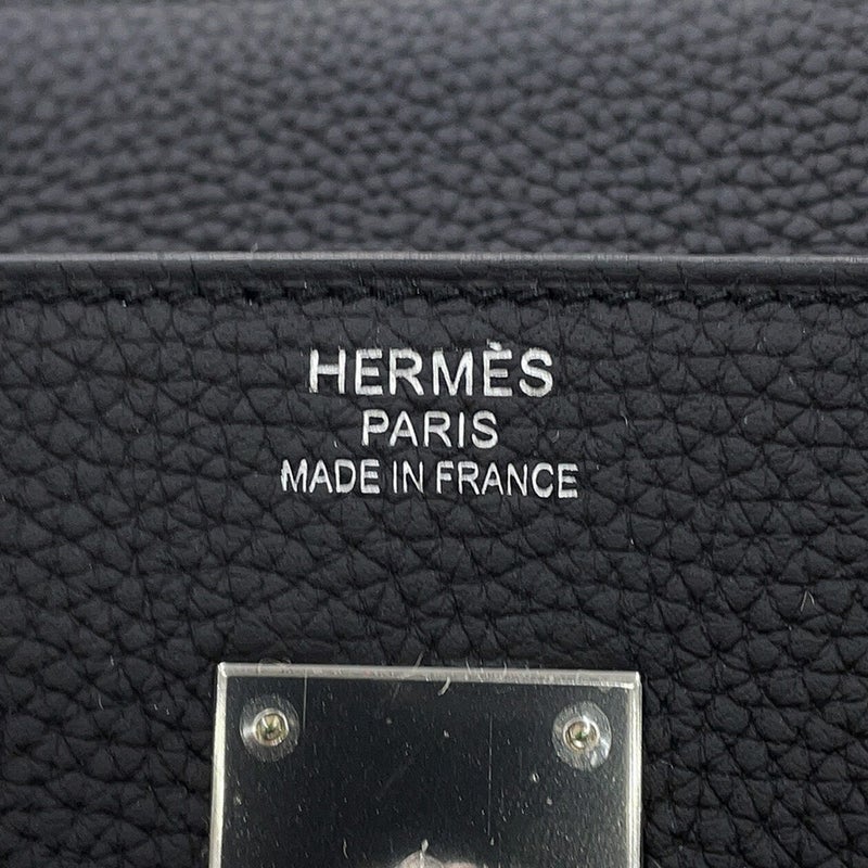 エルメス バーキン40 ブラック/シルバー金具 トゴ Y刻印 HERMES ハンドバッグ 黒