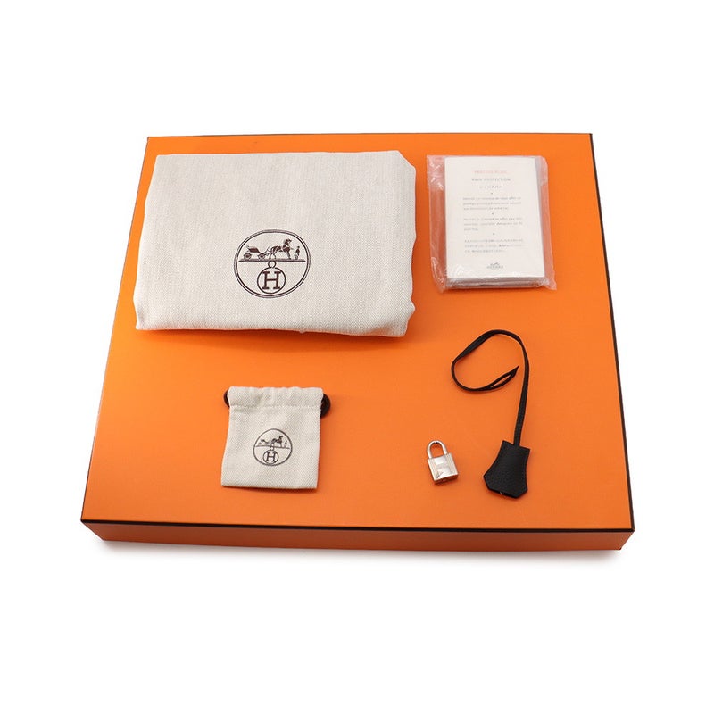 エルメス バーキン40 ブラック/シルバー金具 トゴ Y刻印 HERMES ハンドバッグ 黒