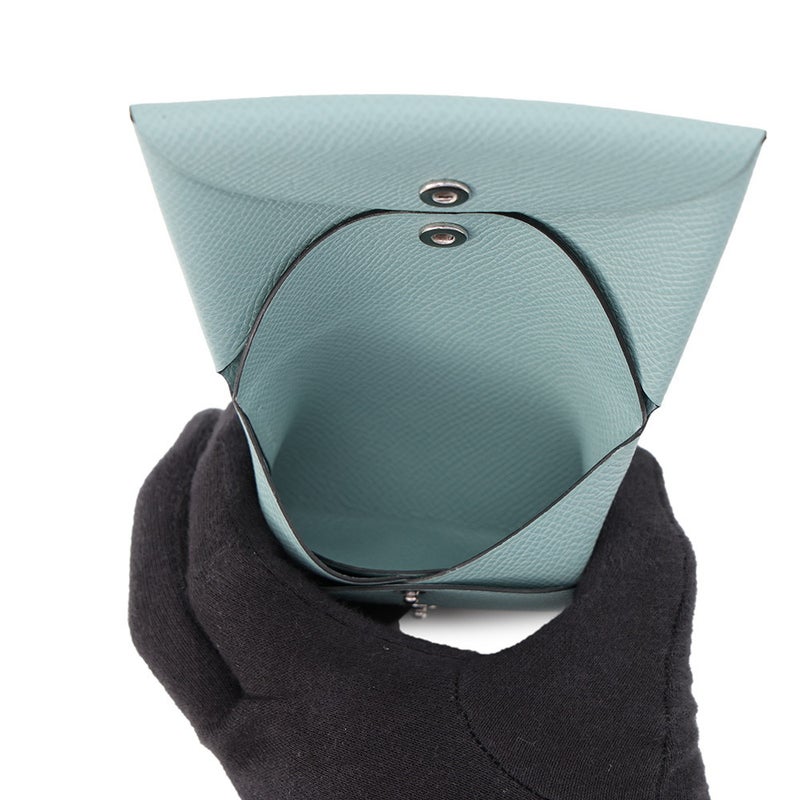 エルメス コインケース カルヴィ デュオ シエル/シルバー金具 エプソン G刻印 HERMES 財布