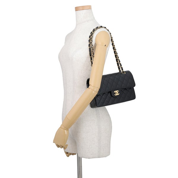 シャネル チェーンショルダーバッグ クラシック マトラッセ23 ココマーク キャビアスキン A01113 CHANEL 黒