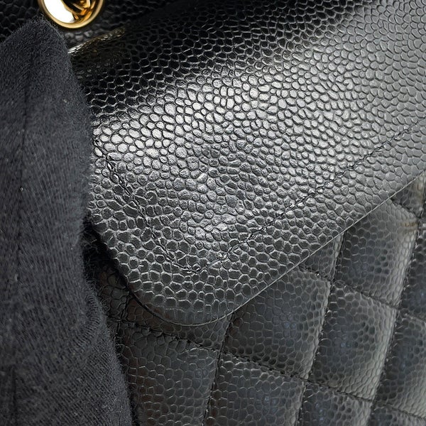 シャネル チェーンショルダーバッグ クラシック マトラッセ23 ココマーク キャビアスキン A01113 CHANEL 黒