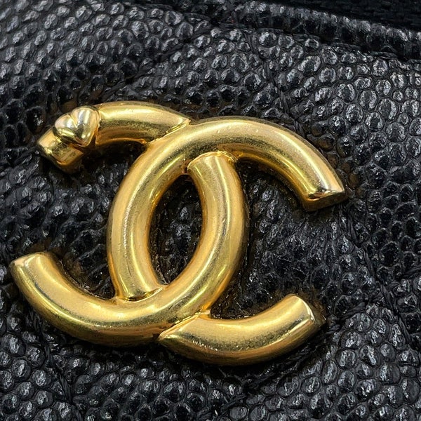 シャネル チェーンショルダーバッグ マトラッセ ココマーク バニティバッグ キャビアスキン AP3204 CHANEL 黒