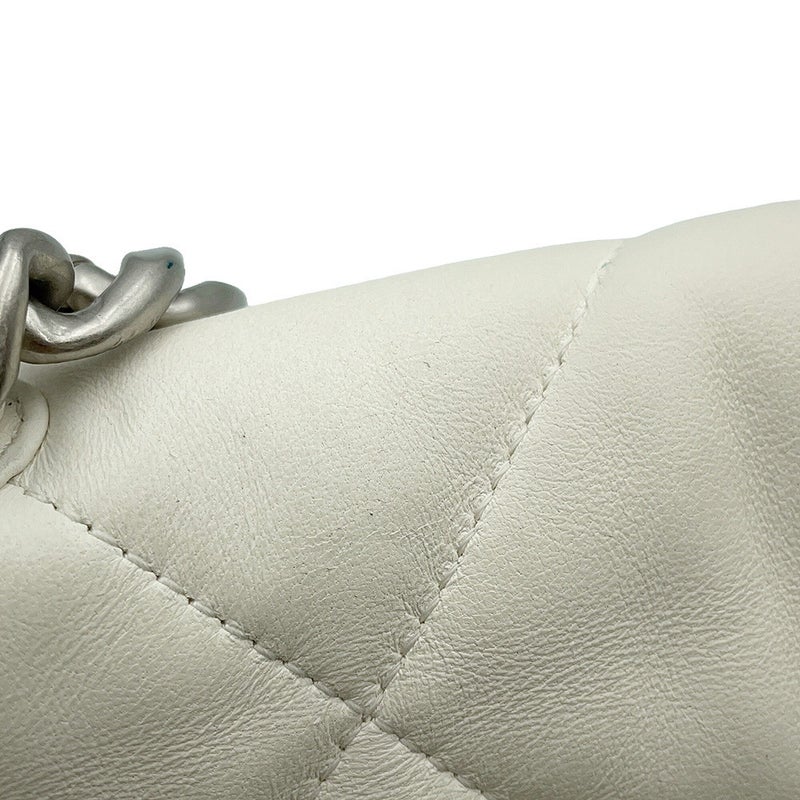 シャネル チェーンショルダーバッグ CHANEL19 フラップバッグ ココマーク ラムスキン AS1160 CHANEL 白