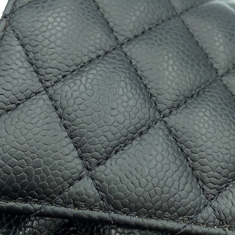 シャネル チェーンショルダーバッグ マトラッセ25 ココマーク キャビアスキン ダブルチェーン A01112 CHANEL 黒