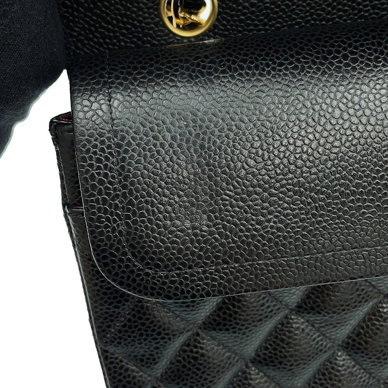 シャネル チェーンショルダーバッグ マトラッセ25 ココマーク キャビアスキン ダブルチェーン A01112 CHANEL 黒