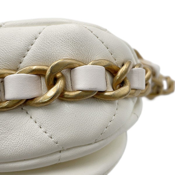 シャネル チェーンショルダーバッグ マトラッセ ココマーク ラムスキン AS4451 CHANEL 白