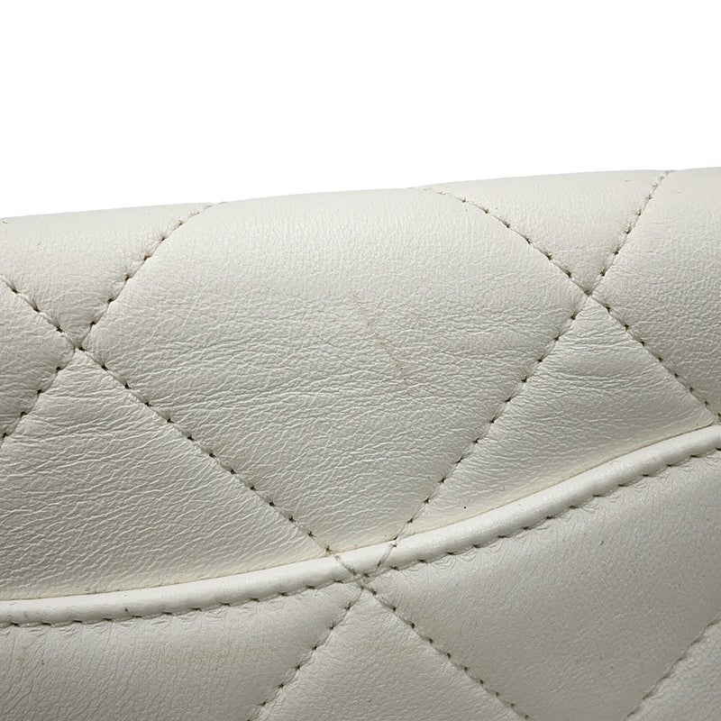 シャネル チェーンショルダーバッグ マトラッセ ココマーク ラムスキン AS4451 CHANEL 白