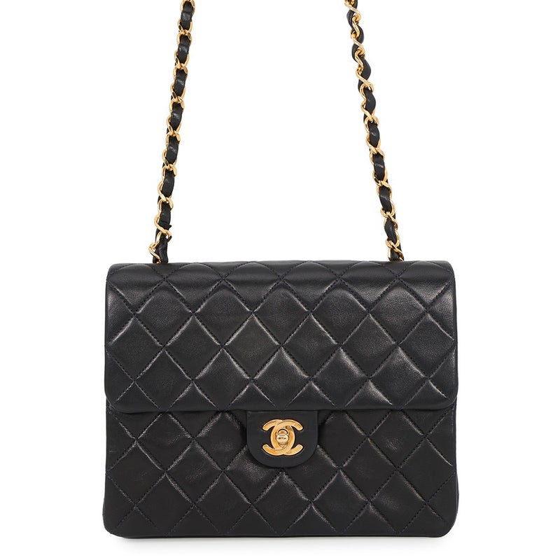 シャネル チェーンショルダーバッグ マトラッセ20 ココマーク ミニ ラムスキン A01163 CHANEL シングルチェーン 黒