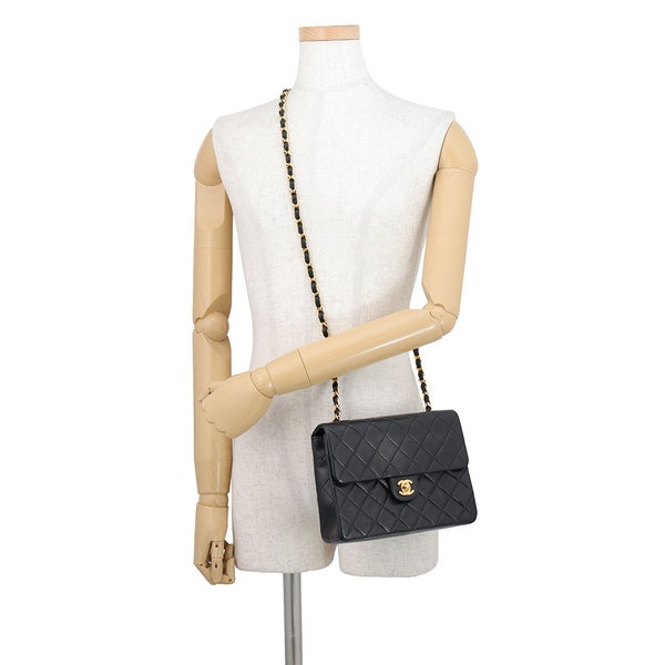 シャネル チェーンショルダーバッグ マトラッセ20 ココマーク ミニ ラムスキン A01163 CHANEL シングルチェーン 黒