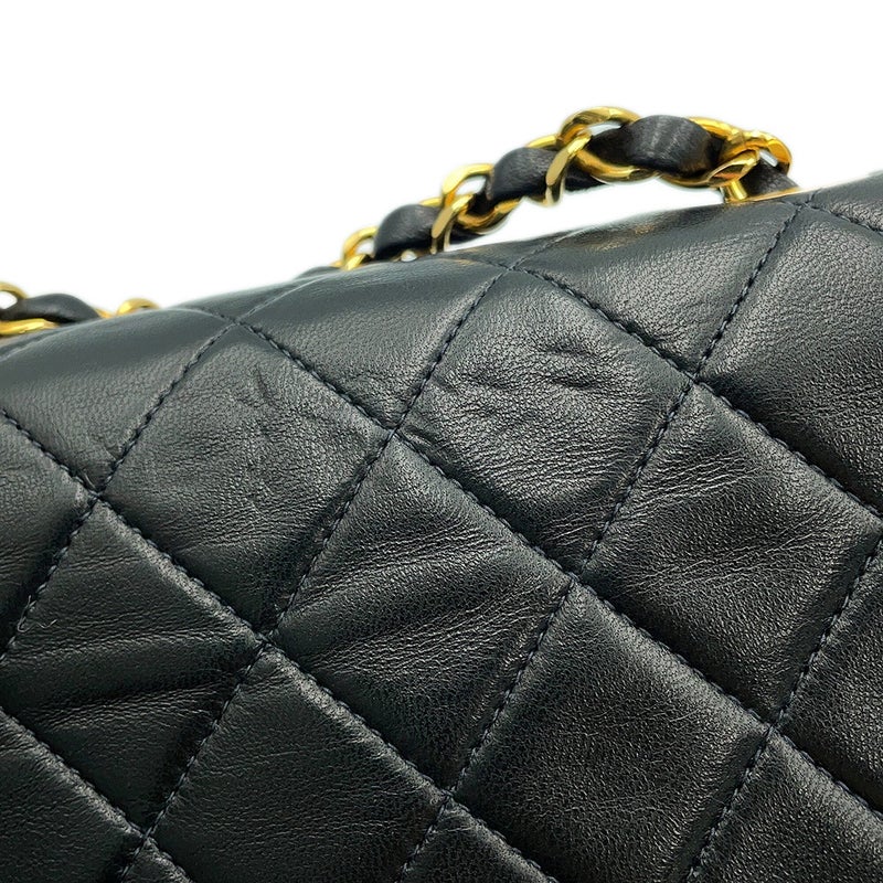 シャネル チェーンショルダーバッグ マトラッセ20 ココマーク ミニ ラムスキン A01163 CHANEL シングルチェーン 黒