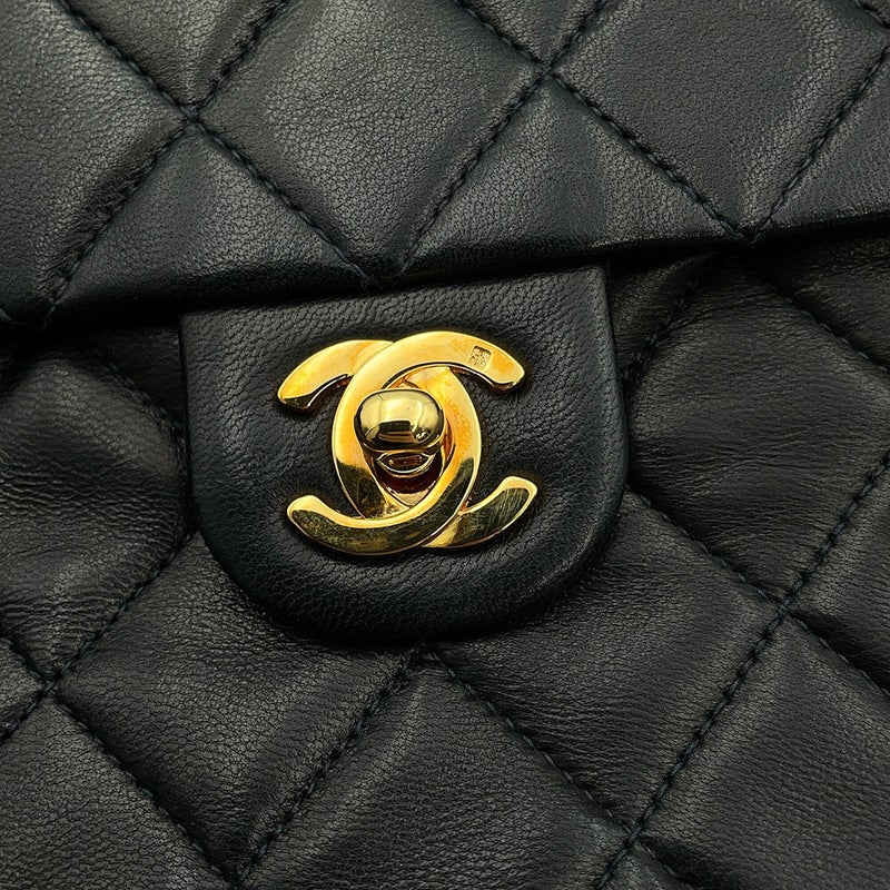 シャネル チェーンショルダーバッグ マトラッセ20 ココマーク ミニ ラムスキン A01163 CHANEL シングルチェーン 黒