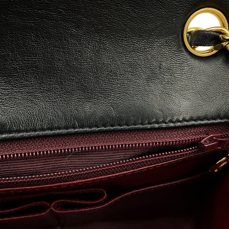 シャネル チェーンショルダーバッグ マトラッセ20 ココマーク ミニ ラムスキン A01163 CHANEL シングルチェーン 黒