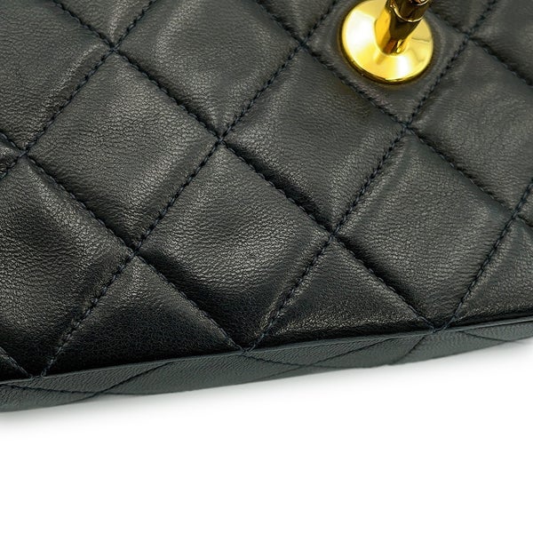 シャネル チェーンショルダーバッグ マトラッセ20 ココマーク ミニ ラムスキン A01163 CHANEL シングルチェーン 黒