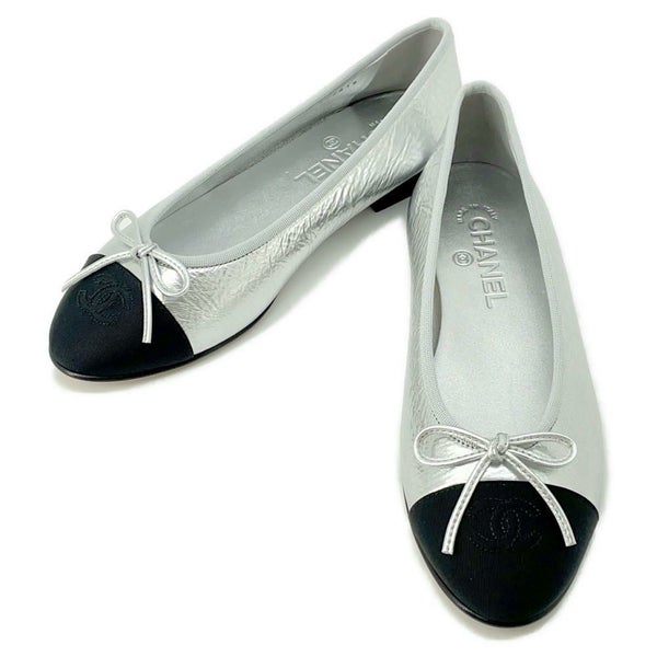 シャネル パンプス ココマーク レザー バレエシューズ レディースサイズ38C G02819 CHANEL 靴 黒