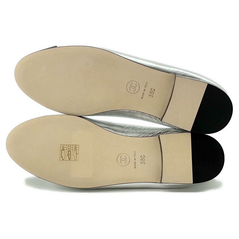 シャネル パンプス ココマーク レザー バレエシューズ レディースサイズ38C G02819 CHANEL 靴 黒