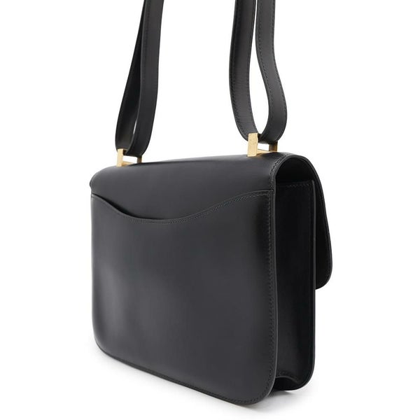 エルメス ショルダーバッグ コンスタンス23 ブラック/ゴールド金具 ボックスカーフ 〇W刻印 黒