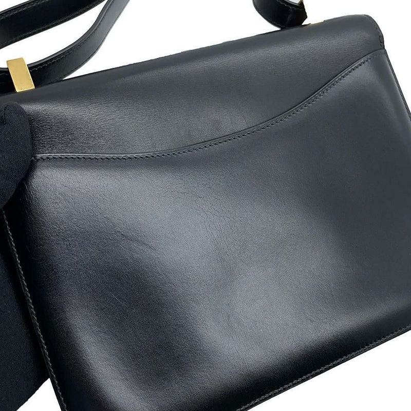 エルメス ショルダーバッグ コンスタンス23 ブラック/ゴールド金具 ボックスカーフ 〇W刻印 黒