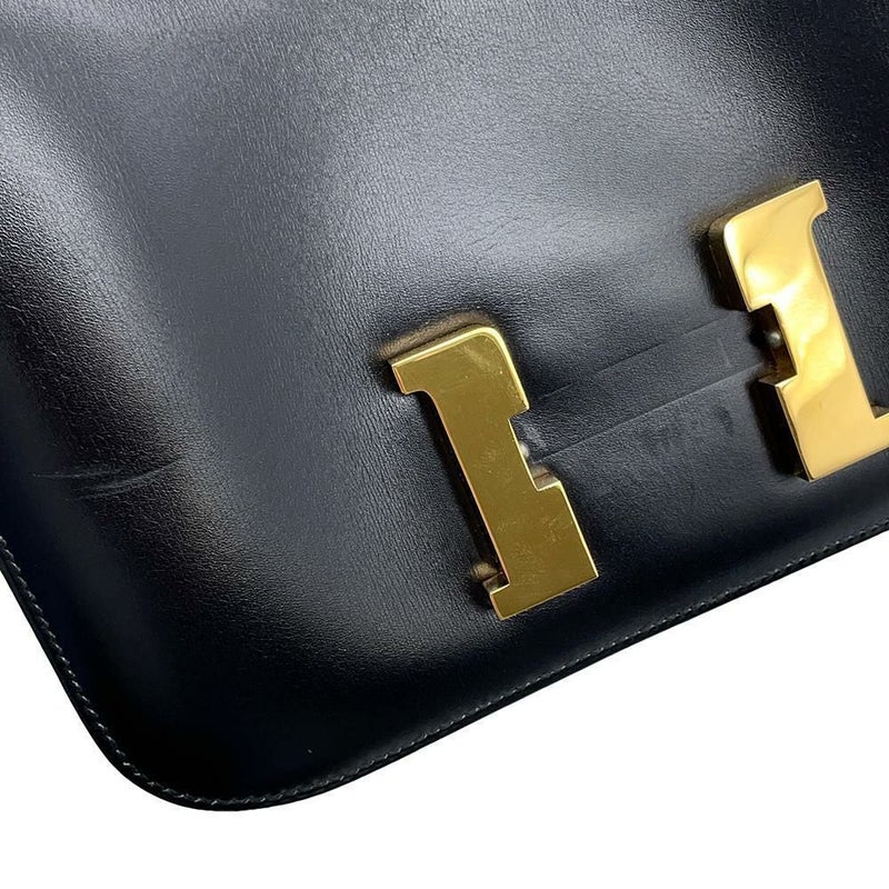 エルメス ショルダーバッグ コンスタンス23 ブラック/ゴールド金具 ボックスカーフ 〇W刻印 黒