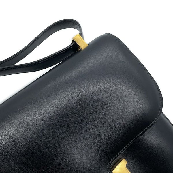 エルメス ショルダーバッグ コンスタンス23 ブラック/ゴールド金具 ボックスカーフ 〇W刻印 黒