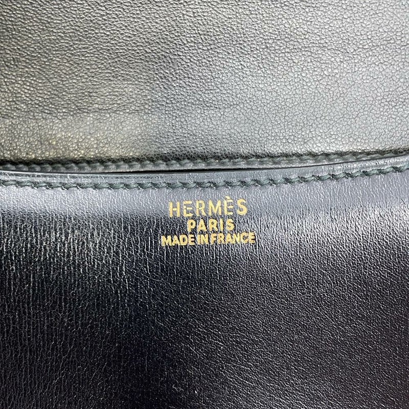 エルメス ショルダーバッグ コンスタンス23 ブラック/ゴールド金具 ボックスカーフ 〇W刻印 黒