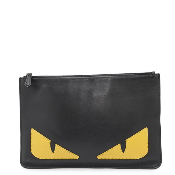 フェンディ クラッチバッグ モンスター バグズ アイ スリム クラッチ 7N0078 FENDI セカンドバッグ 黒