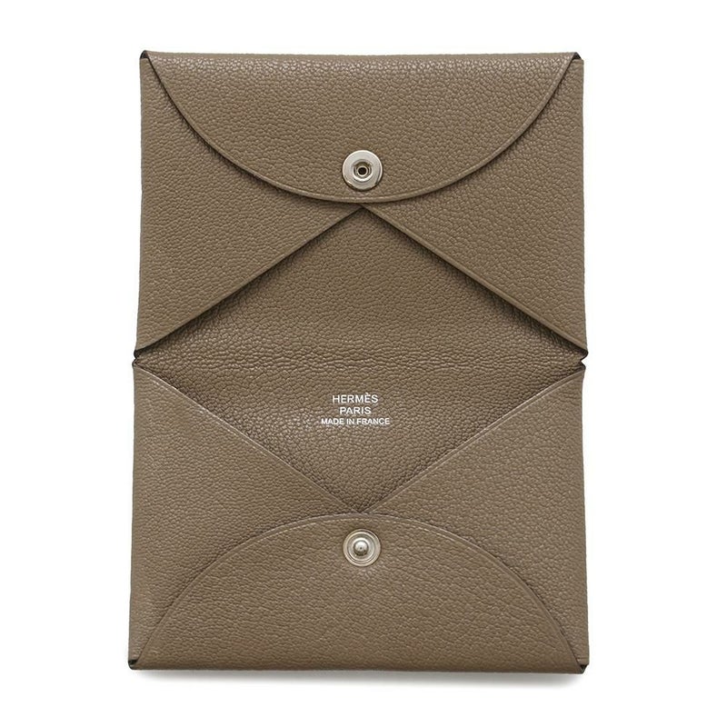 エルメス カードケース カルヴィ エトゥープ エプソン B刻印 HERMES 名刺入れ