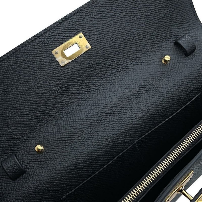 エルメス ケリーウォレット ロング トゥーゴー ブラック/ゴールド金具 エプソン B刻印 HERMES 黒