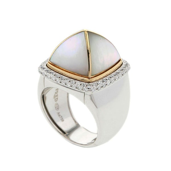 フレッド リング パン ドゥ スークル ラージ ブルーロンドントパーズ 18.5ct/ダイヤ 0.65ct/アメシスト/シトリン/シェル K18WG サイズ50