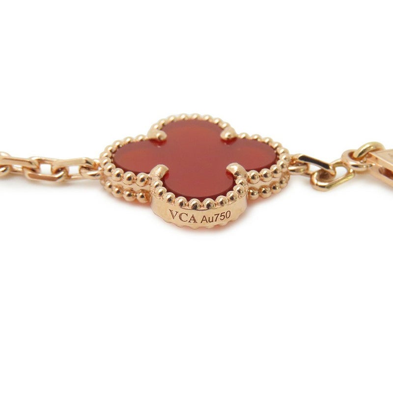 ヴァンクリーフ＆アーペル ブレスレット ヴィンテージ アルハンブラ ブレスレット 5モチーフ カーネリアン ギヨシェ K18PG VCARP7RP00