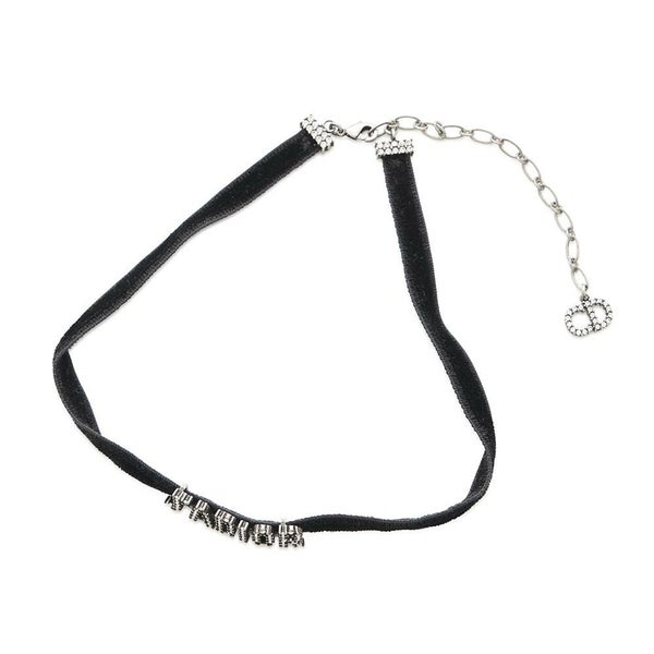 ディオール チョーカー J'ADIOR ラインストーン ベロア メタル Christian Dior ネックレス 黒