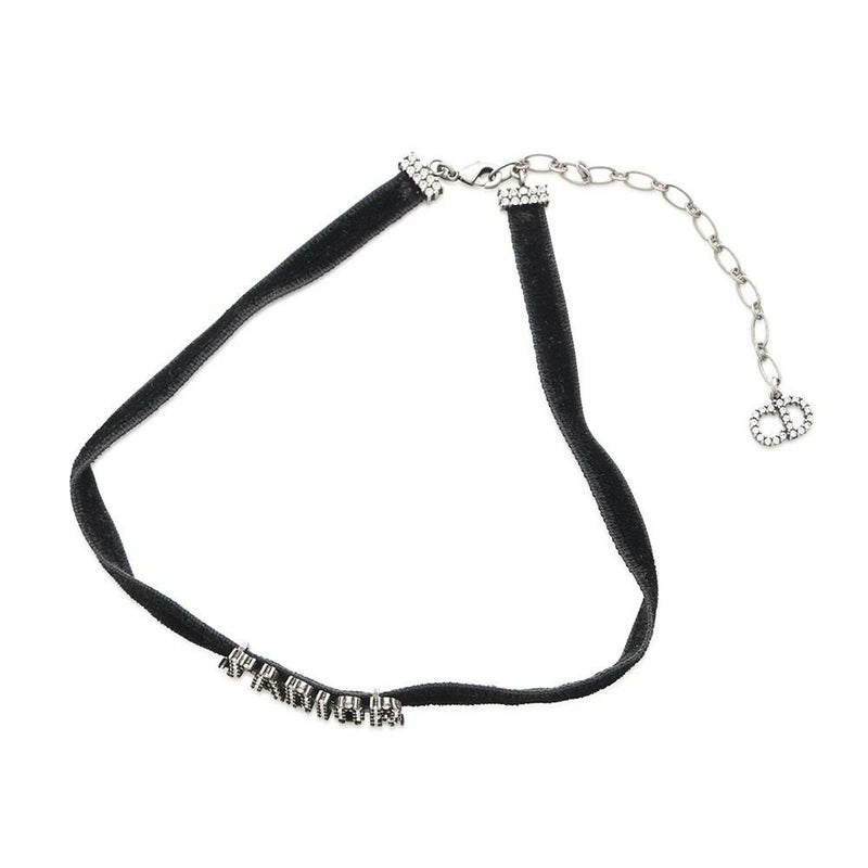 ディオール チョーカー J'ADIOR ラインストーン ベロア メタル Christian Dior ネックレス 黒