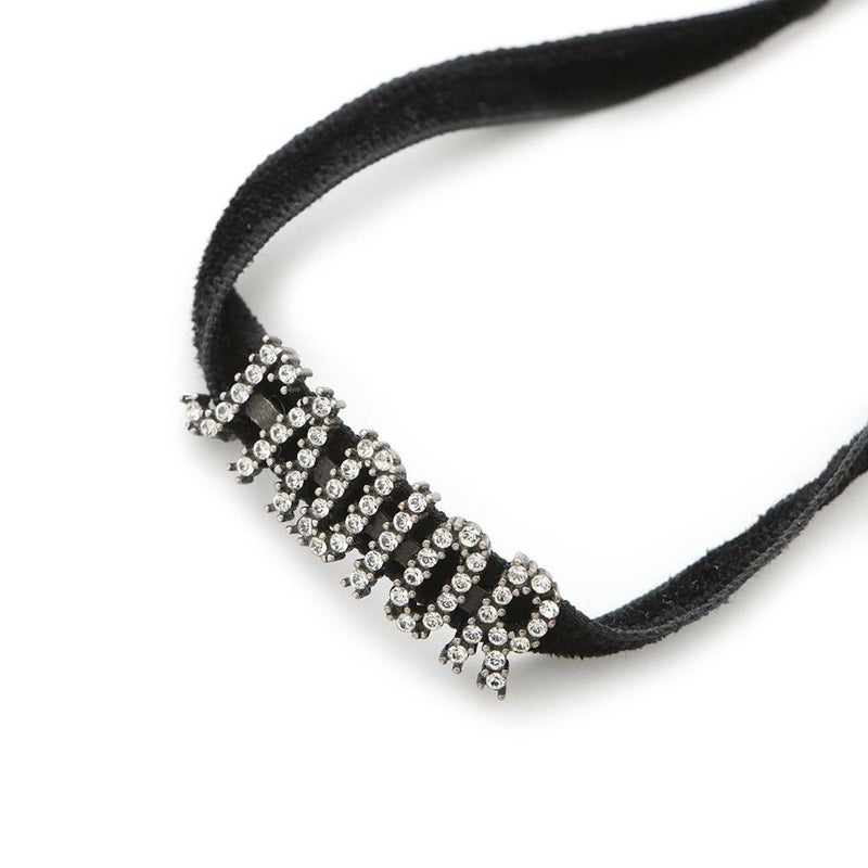 ディオール チョーカー J'ADIOR ラインストーン ベロア メタル Christian Dior ネックレス 黒