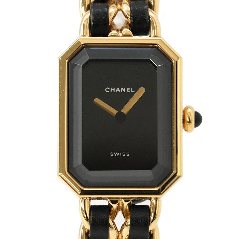 シャネル プルミエール M H0001 CHANEL 腕時計 クォーツ レディース 黒文字盤