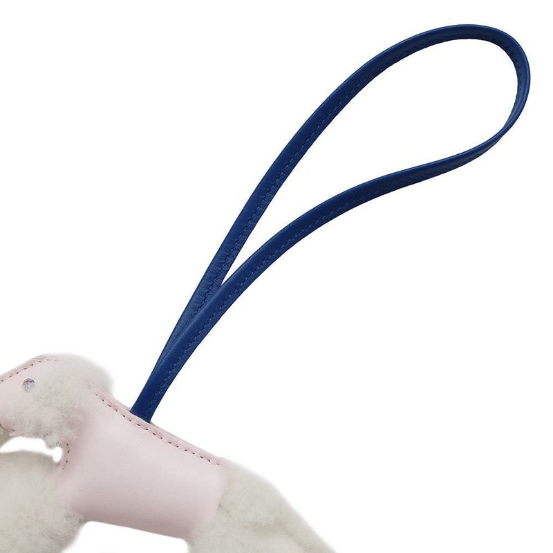 エルメス バッグチャーム バディ ローズダーリン/ブルーフランス/エクリュ ラムスキン K刻印