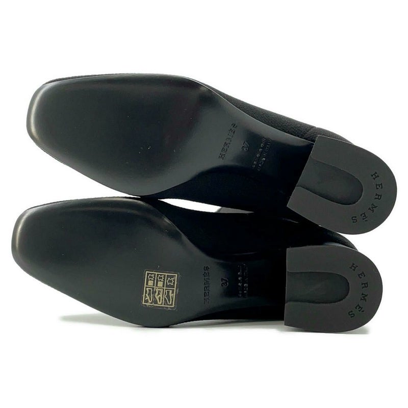 エルメス ロングブーツ フォンテーヌ60 ニット レディースサイズ37 HERMES 靴 黒