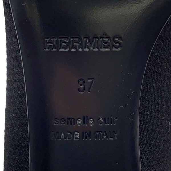 エルメス ロングブーツ フォンテーヌ60 ニット レディースサイズ37 HERMES 靴 黒