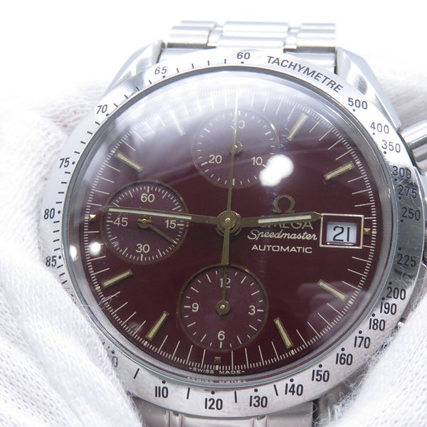 オメガ スピードマスター デイト 丸井限定 3511.61 OMEGA 腕時計 ワインレッド文字盤