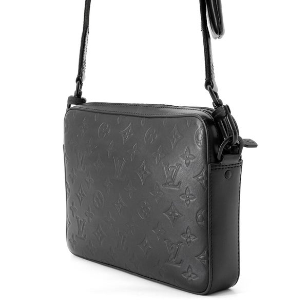 ルイヴィトン ショルダーバッグ モノグラム・シャドウ デュオ・メッセンジャー M69827 LOUIS VUITTON 黒 ブラック