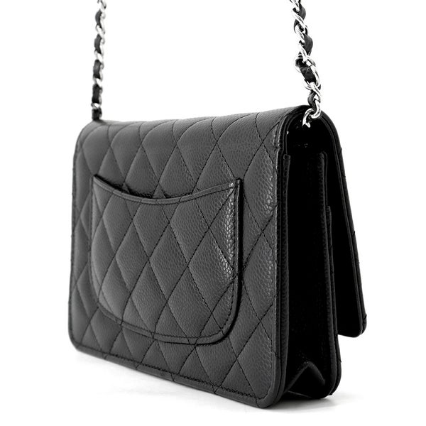 シャネル チェーンウォレット クラシック マトラッセ ココマーク キャビアスキン AP0250 CHANEL 財布 黒