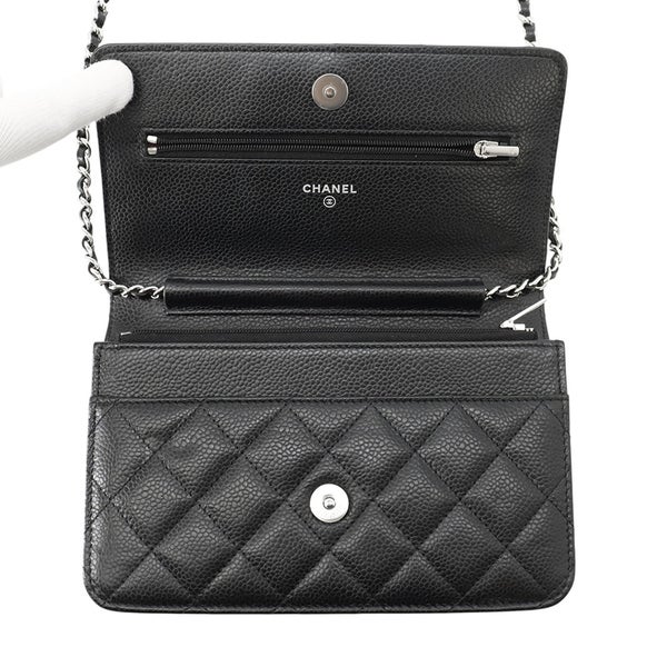 シャネル チェーンウォレット クラシック マトラッセ ココマーク キャビアスキン AP0250 CHANEL 財布 黒