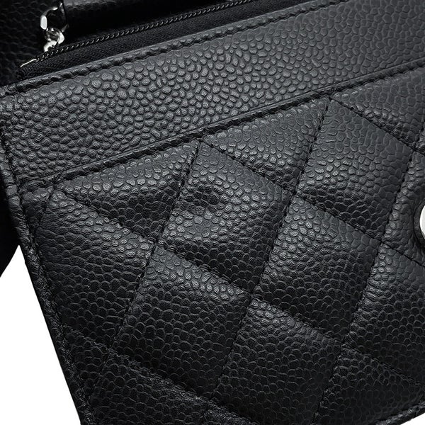 シャネル チェーンウォレット クラシック マトラッセ ココマーク キャビアスキン AP0250 CHANEL 財布 黒