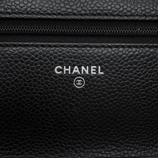 シャネル チェーンウォレット クラシック マトラッセ ココマーク キャビアスキン AP0250 CHANEL 財布 黒