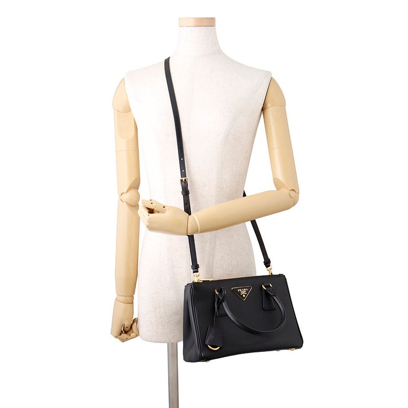 プラダ ハンドバッグ ガレリア スモール サフィアーノレザー 1BA896 PRADA 2wayショルダーバッグ 黒