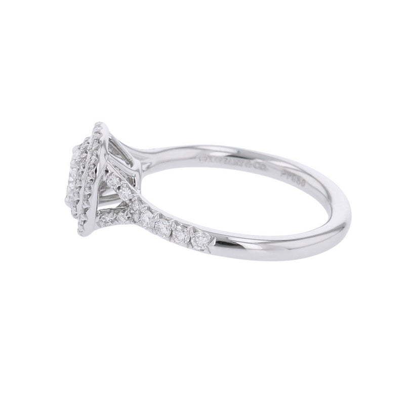 ティファニー リング ソレスト クッション カット エンゲージメント ダイヤ 中石0.25ct Pt950プラチナ サイズ約7号 鑑定書付き 指輪